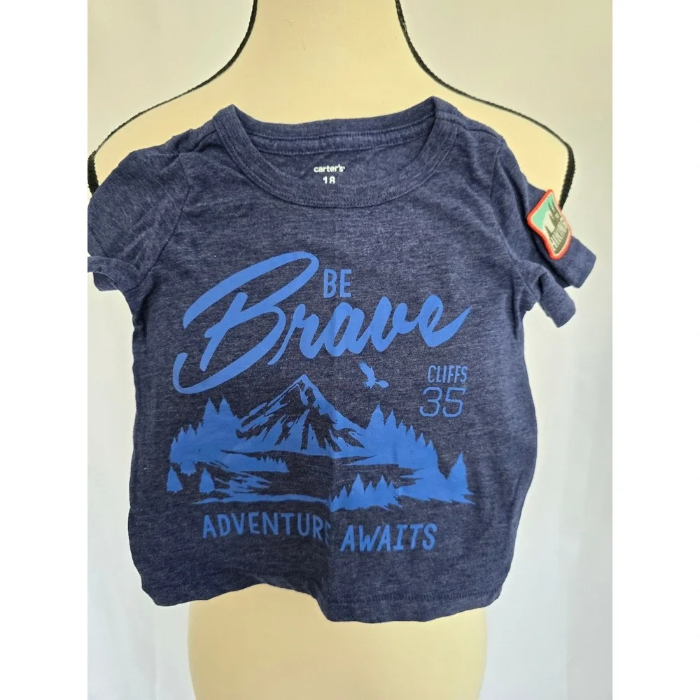 Carters 18 Months Blue Be Brave Adventure Awaits‎ Graphic T-Shirt Toddler